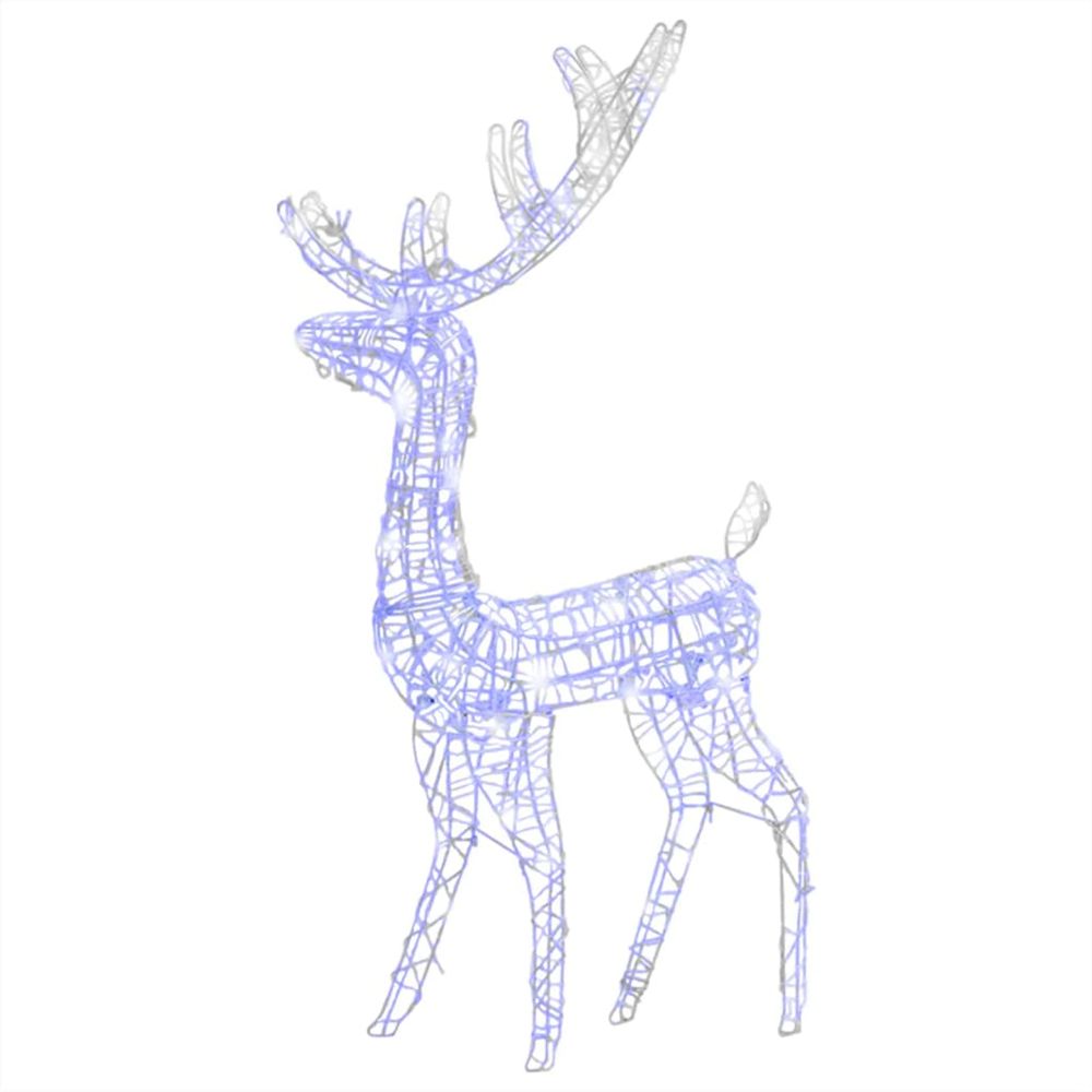Renne de décoration de noël acrylique 140 led bleues 128 cm