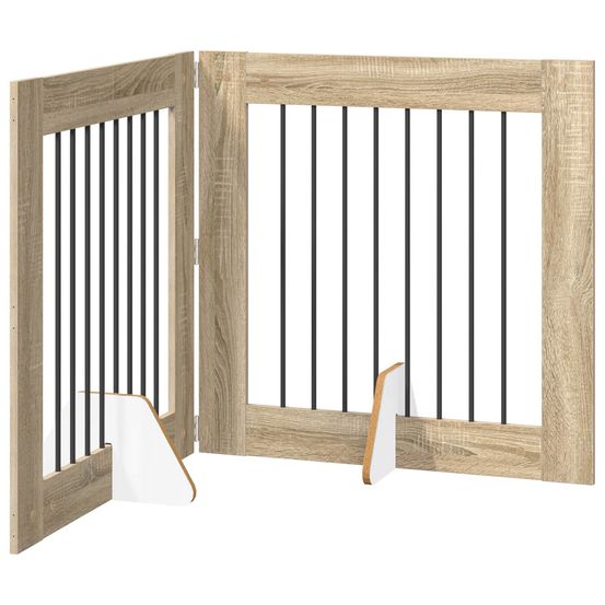 Porte de chien pliable avec supports 2 pc chêne sonoma 160,5 cm