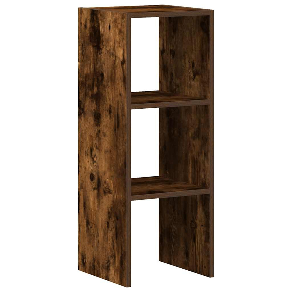 Bibliothèque empilable chêne fumé 30x30x80 cm bois d'ingénierie
