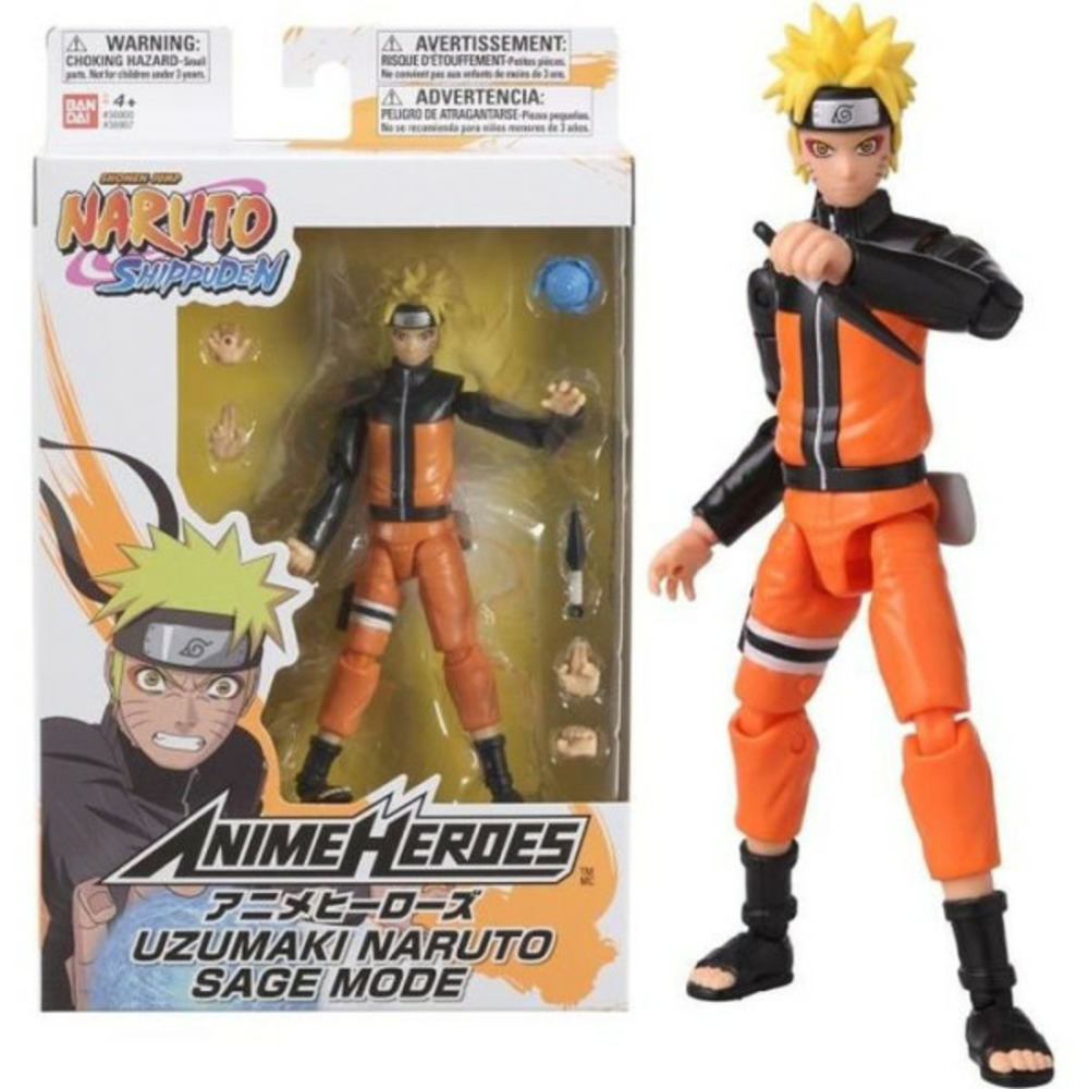 Figurine naruto mode hermite - bandai anime heroes - 17 cm - 16 points d'articulation