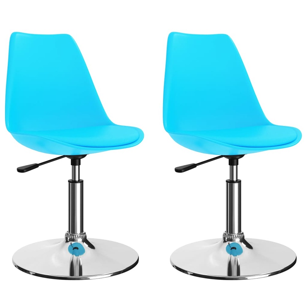 Chaises de salle à manger pivotantes 2 pcs bleu similicuir