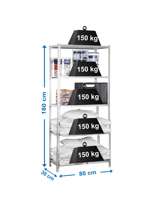 Etagère légère sans vis maderclick mini 5/300 galva/bois galva/bois 1800x800x300 - simonrack