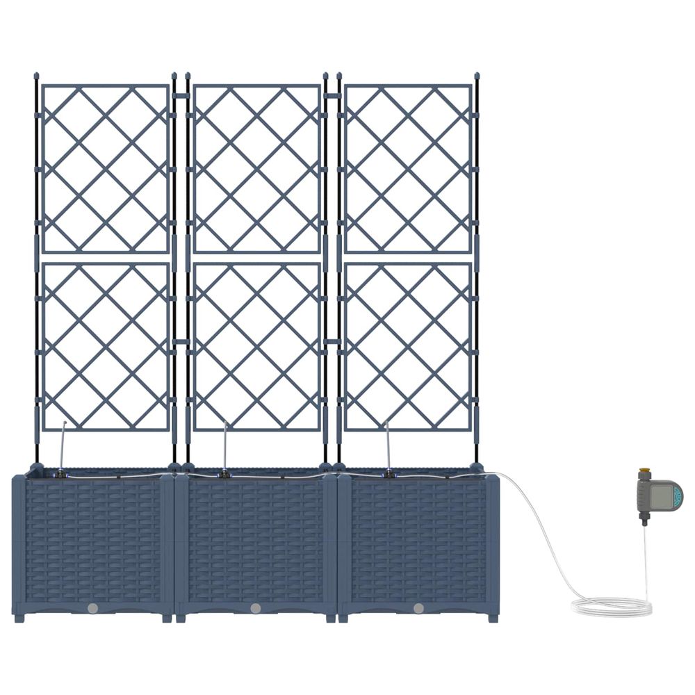 Cache-pot de jardin 3 pc gris 120 x 40 x 142 cm pp