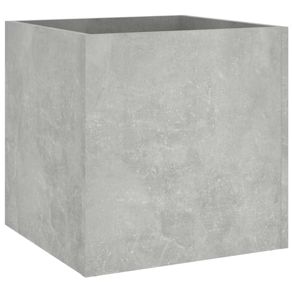 Jardinière gris béton 40x40x40 cm bois d'ingénierie