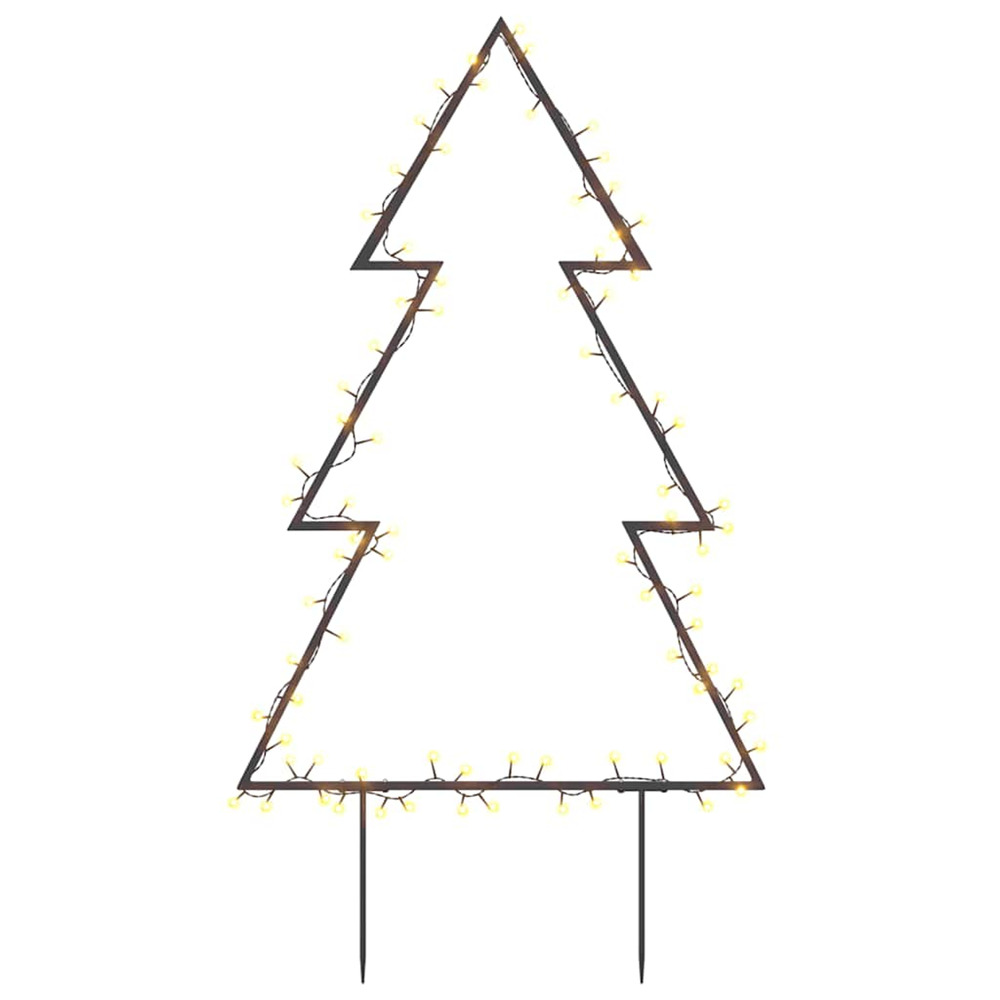 Décoration lumineuse arbre de noël avec piquets 80 led 60 cm