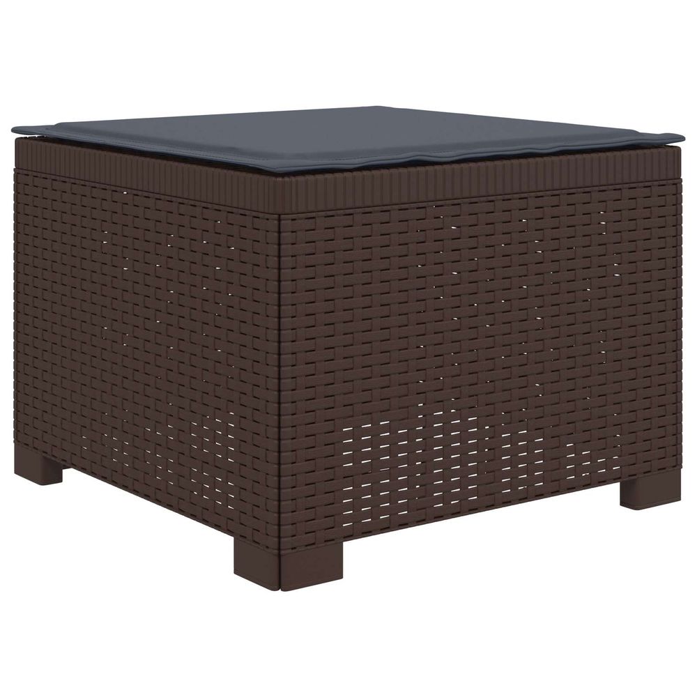 Canapé de jardin 1 place avec coussin look rotin pp marron