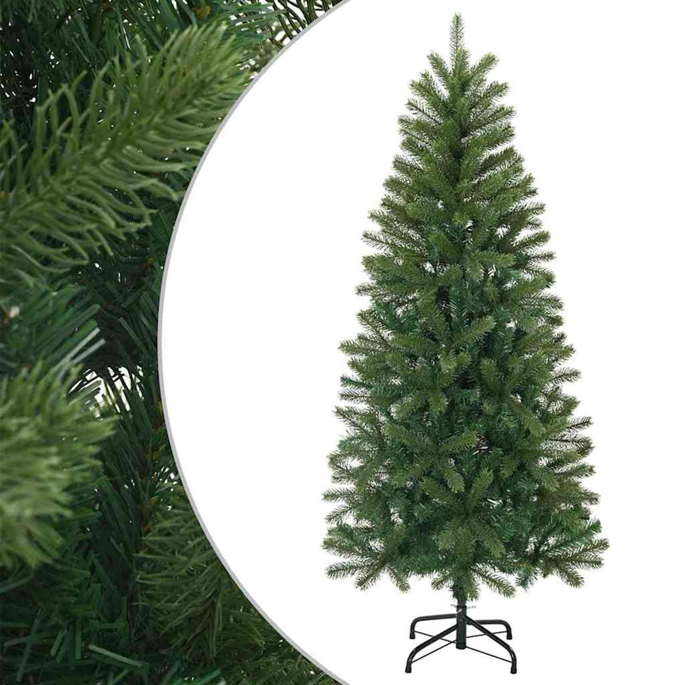 Sapin de noël artificiel vert 150 cm pvc, pe et acier