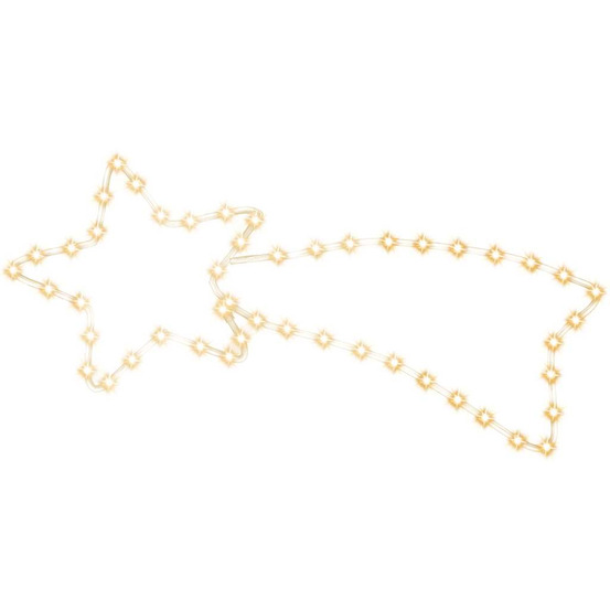 Figurine de comète de noël avec 48 led blanc chaud 65x28 cm
