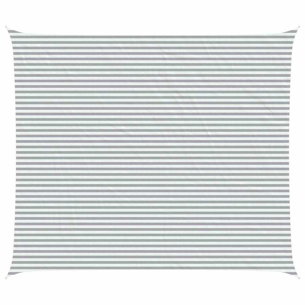 Voile d'ombre gris clair et blanc 6 x 7 m