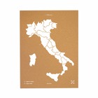 Carte en liège - woody map naturel italie / 90 x 60 cm / blanc / sans cadre
