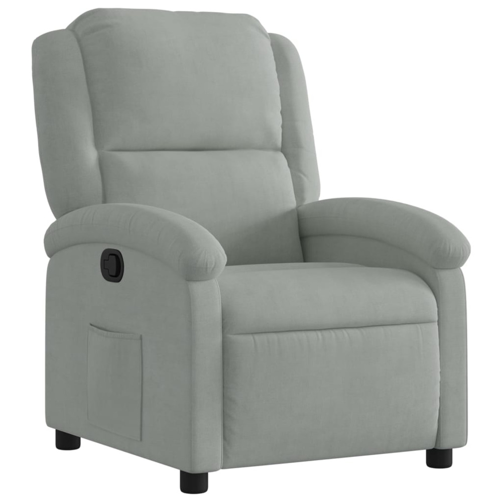 Fauteuil inclinable en velours gris clair