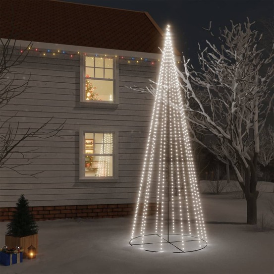 Arbre de noël cône 732 led blanc froid 160x500 cm