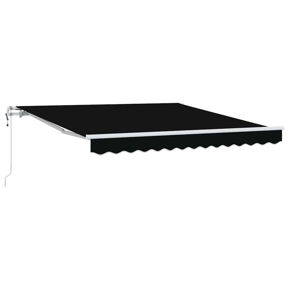 Auvent rétractable noir 350 x 250 cm tissu et aluminium