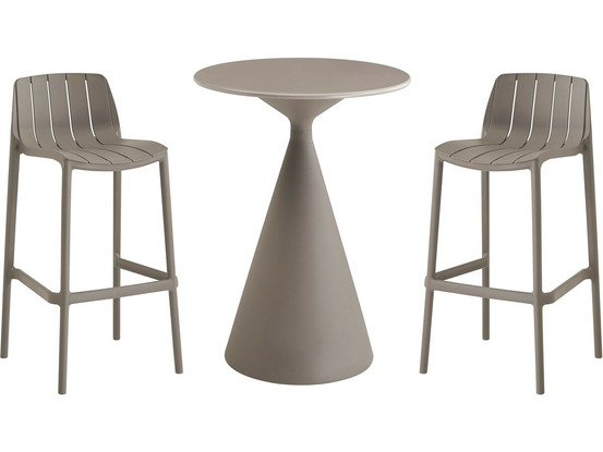 Table et chaises hautes de bistrot empilables