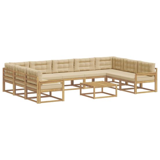 Ensemble de canapés d'extérieur 10 pc blanc et beige