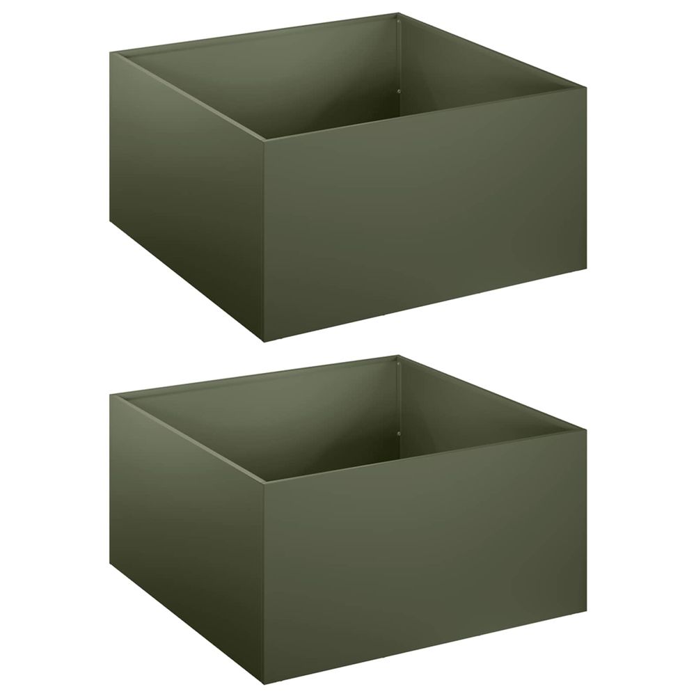 Cache-pot de jardin 2 pc vert olive 40 x 40 x 30 cm