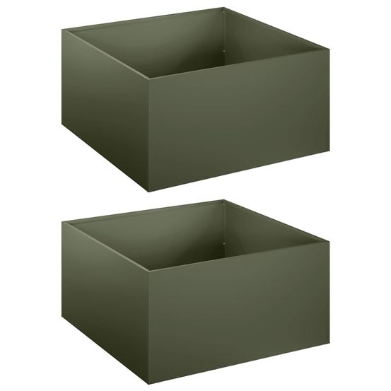 Cache-pot de jardin 2 pc vert olive 40 x 40 x 30 cm