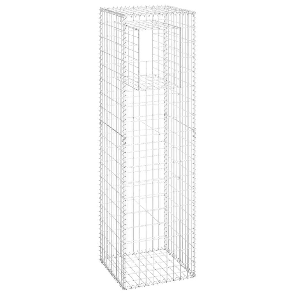 Poteau à panier de gabion 50x50x180 cm fer