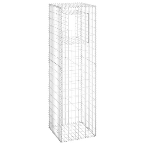 Poteau à panier de gabion 50x50x180 cm fer