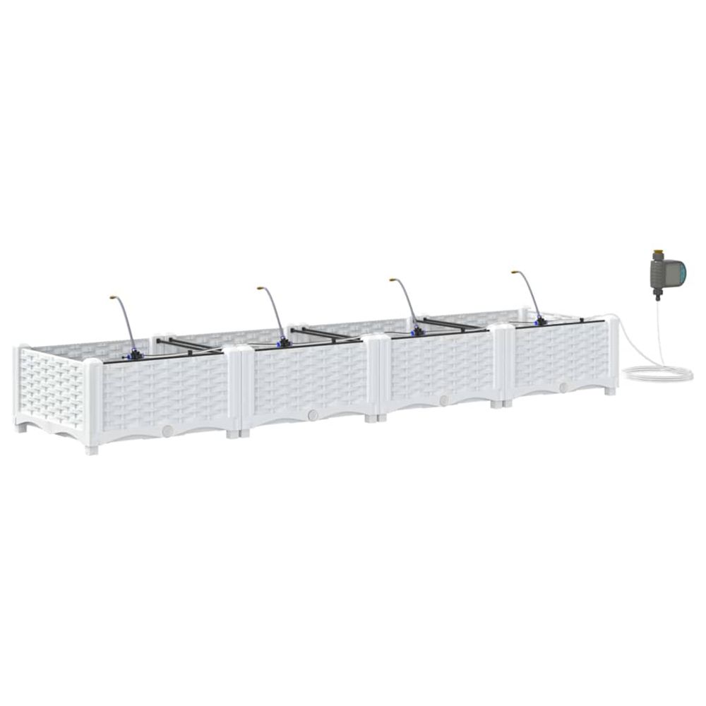 Cache-pot de jardin 4 pc blanc 160 x 40 x 22 cm pp