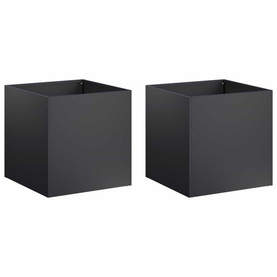 Cache-pot de jardin 2 pc noir 20 x 20 x 20 cm