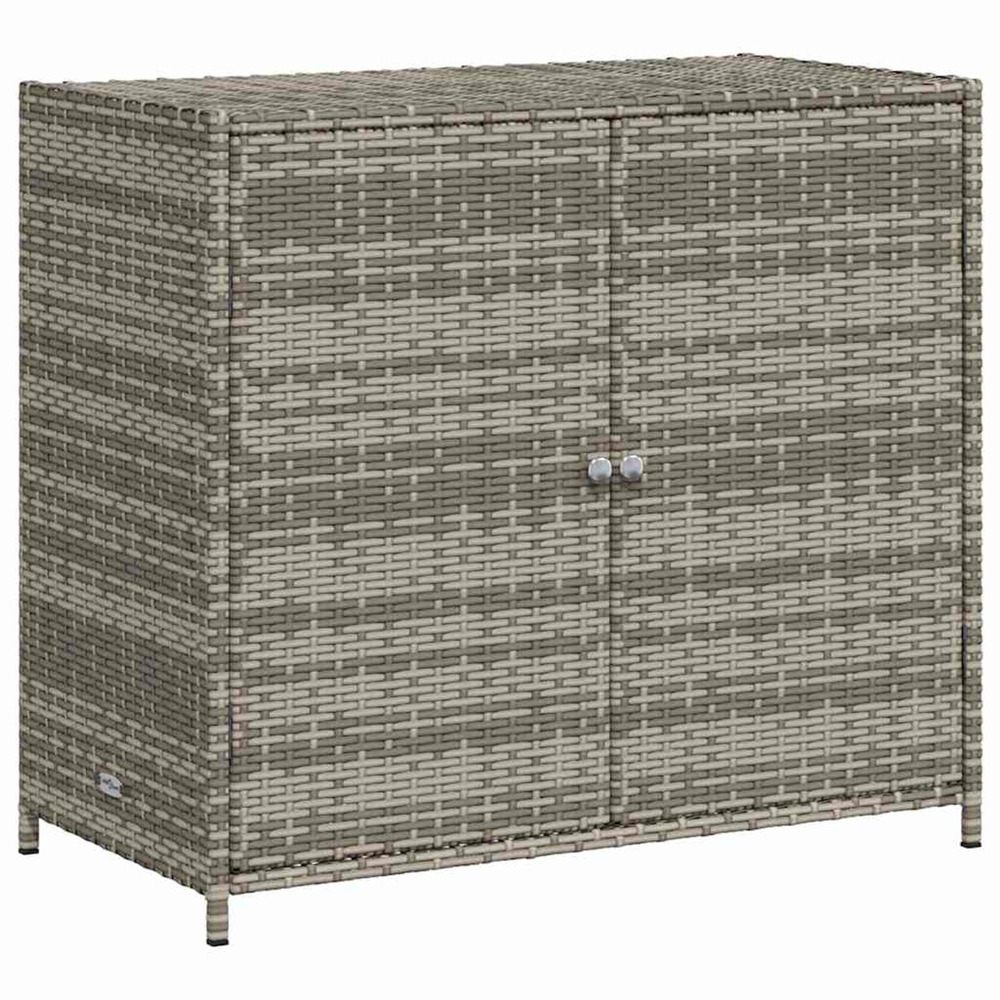 Armoire de rangement de jardin gris 83x45x76 cm résine tressée