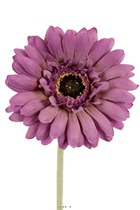 Gerbera artificiel h 55 cm d 10 cm superbe tête tissu mauve violet - couleur: ma