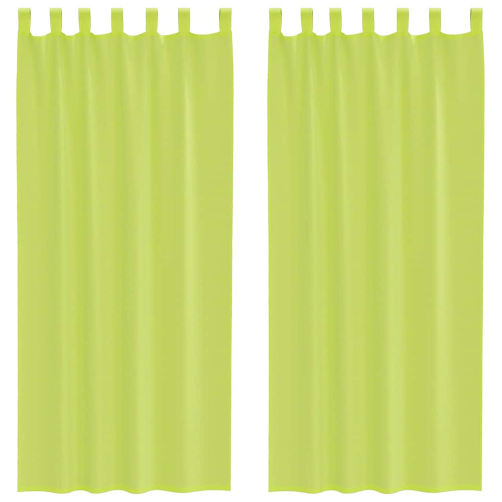 Rideaux en voile avec passants 2 pcs vert pomme