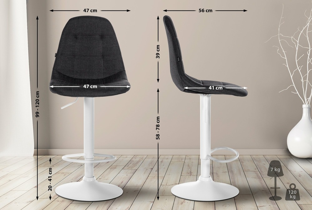 Tabouret de bar elmore tissu w