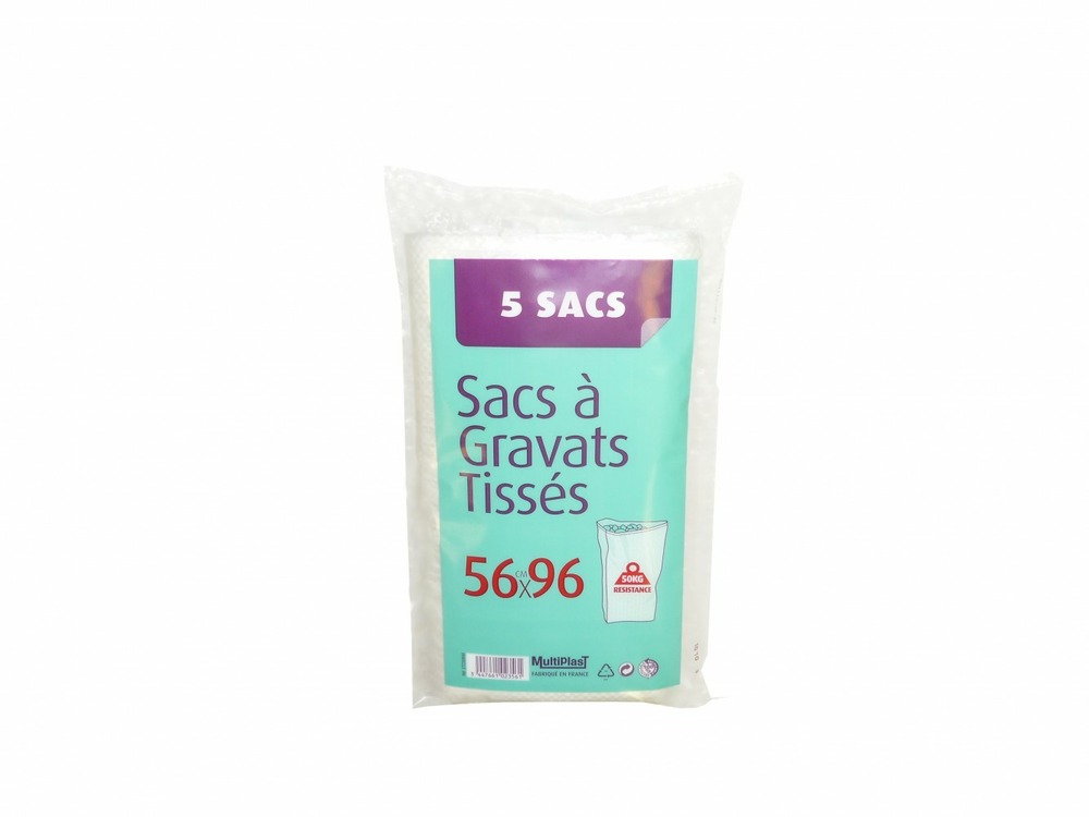 Sacs à gravats multiplast h. 96 x l. 56 cm x ep. 130 µm blanc