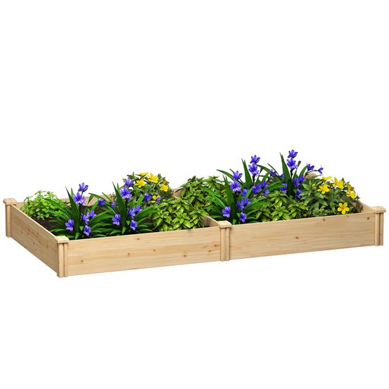 Carré potager extérieur bois de sapin pour jardin culture séparée 235x121cm