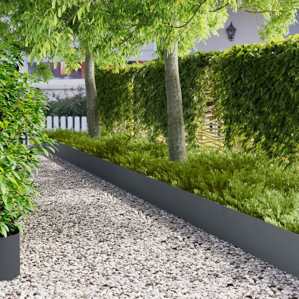 Bordure de pelouse métal aménagement jardin organisation 10pcs 103x30cm anthracite