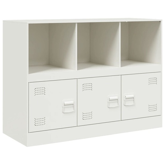 Buffet bahut commode armoire meuble de rangement organisateur cuisine salle de séjour salon 99 x 39 x 73 cm acier blanc 02_00