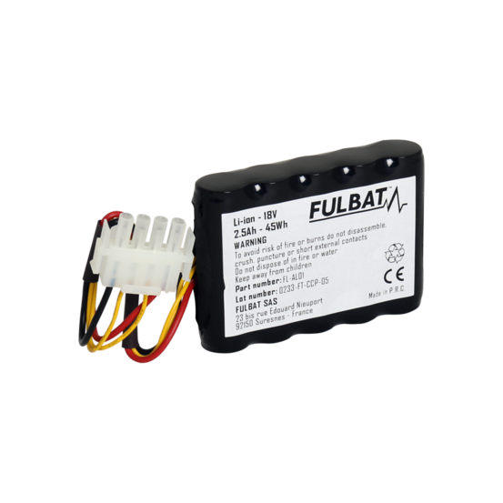 Batterie fl-al01 li-ion fulbat 18v, 2.5 ah, 45 wh