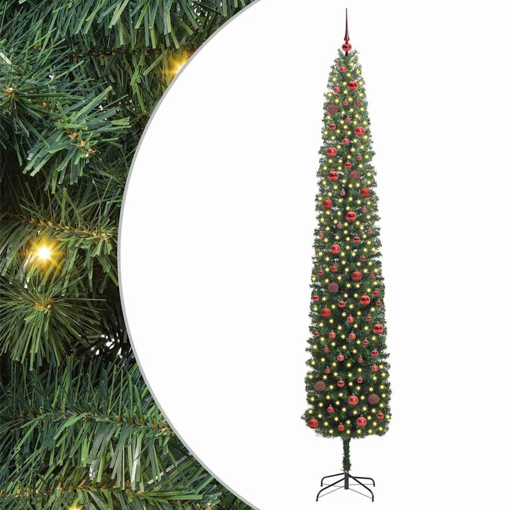 Sapin de noël artificiel vert 270 cm pvc et acier et plastique