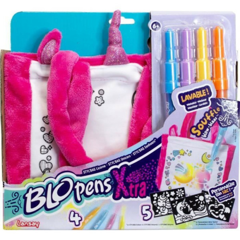 Blopens - lansay - styl'bag - 5 pochoirs - 1 sac licorne - des 6 ans