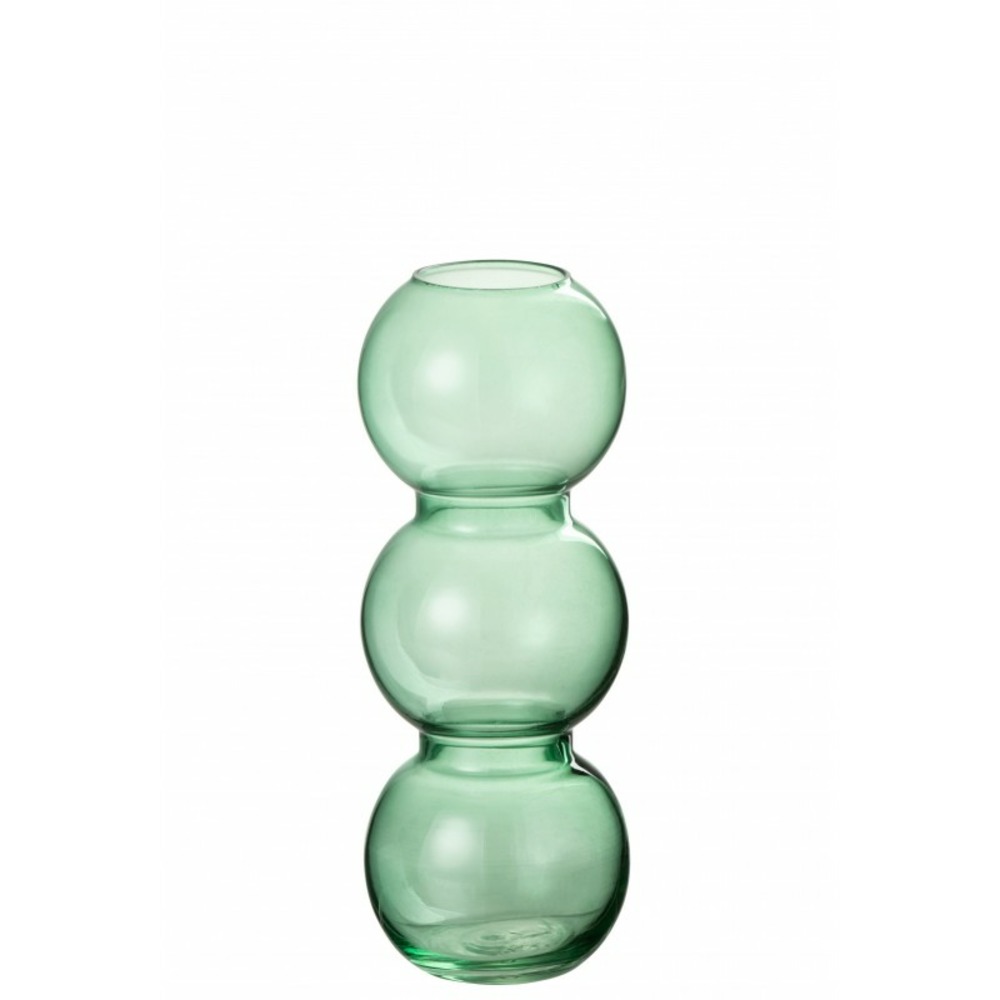 Vase boule en verre vert 9x9x23 cm