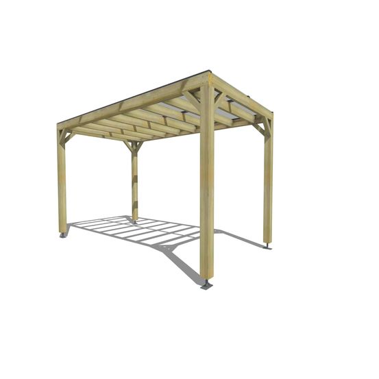 Pergola bois • 2m x 4m • indépendante • sens largeur • couverture étanche transparente incluse • livraison comprise