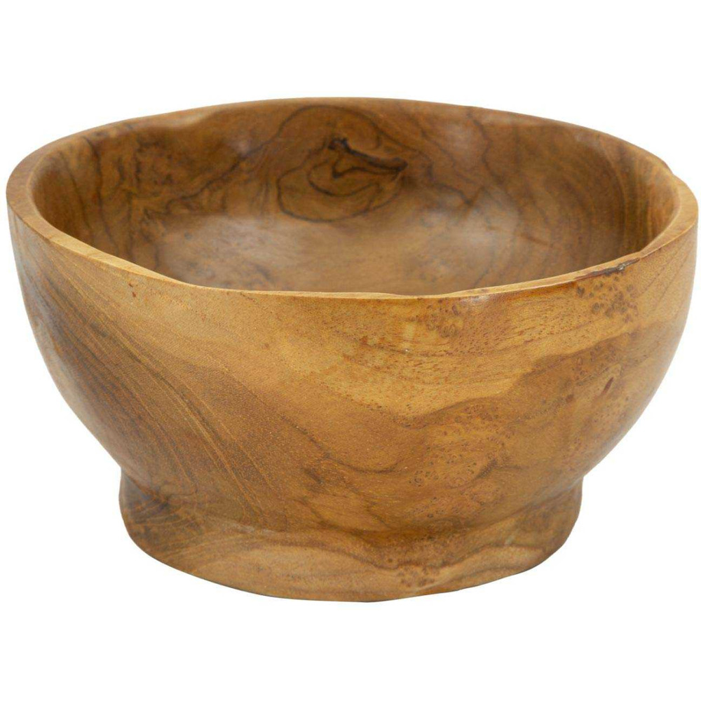 Coupe ronde en teck butot 15 x 8 cm