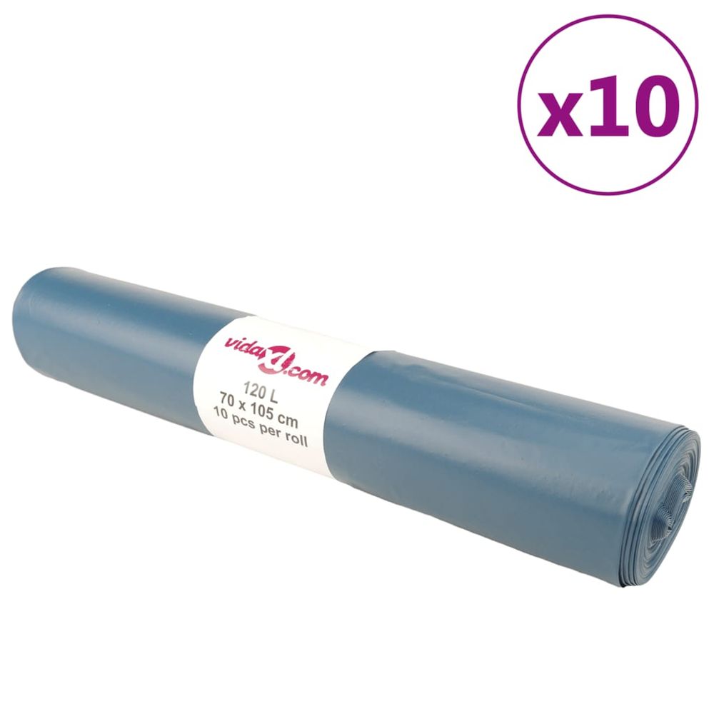 Sacs poubelles 100 pcs bleu 120 l