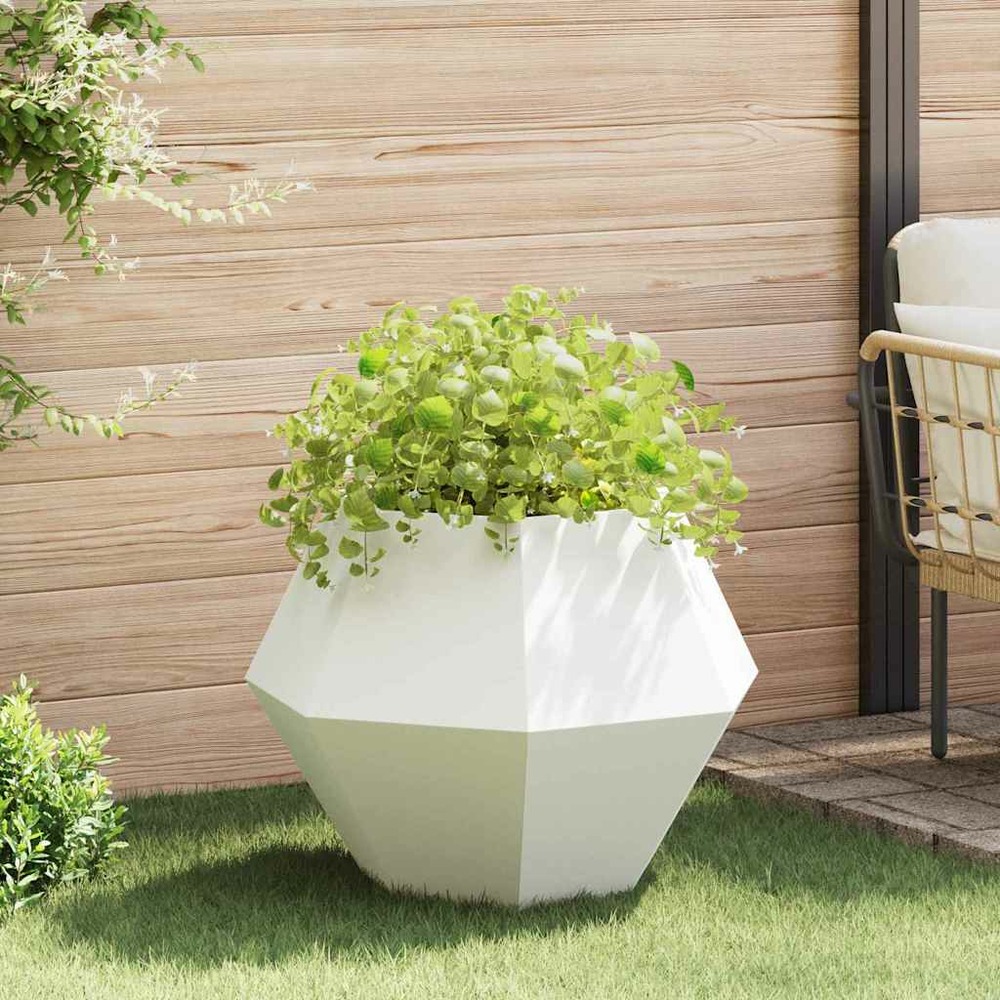 Jardinière blanc 75 x 75 x 60 cm acier