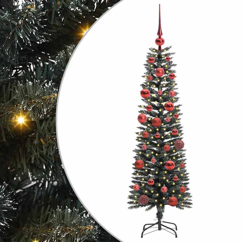Sapin de noël artificiel vert 150 cm pvc, plastique et acier