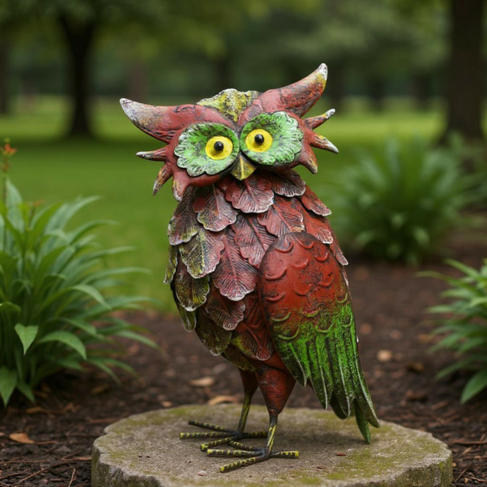 Figurine hibou éclat sauvage 30x15x41cm