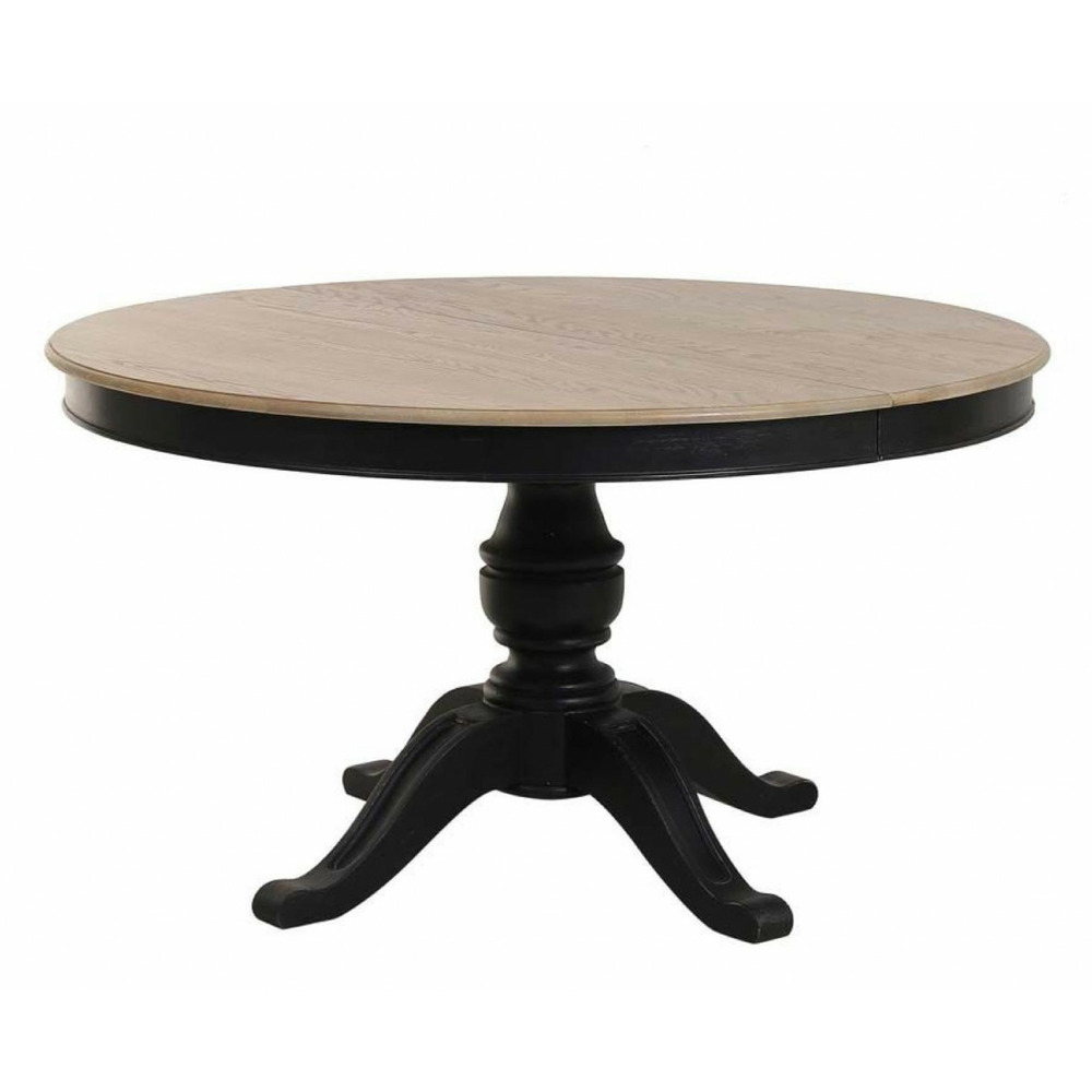 Table ronde extensible bois noir - manoir interior's