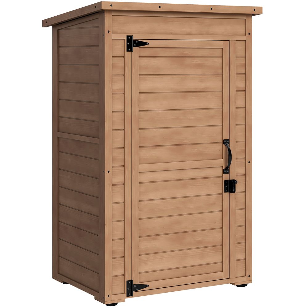 Armoire de jardin bois de sapin 75 x 56 x 117 cm marron rangement compact - comfortxl outdoor living
