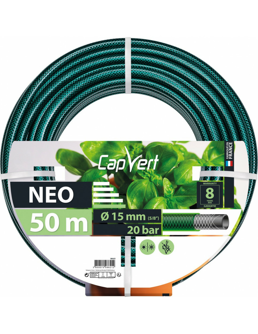 Tuyau d'arrosage neo 15mm x 50m -capvert