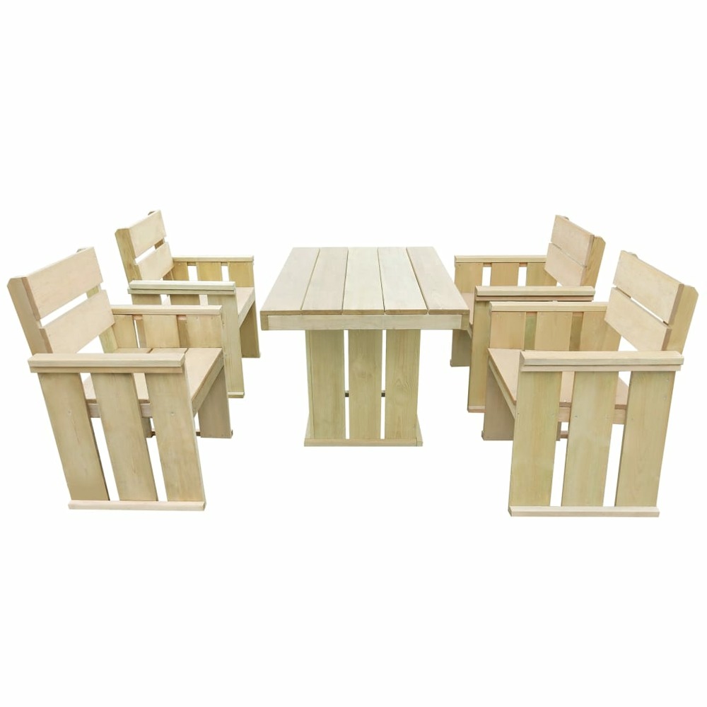 Ensemble à manger d'extérieur 5 pcs bois de pin imprégné