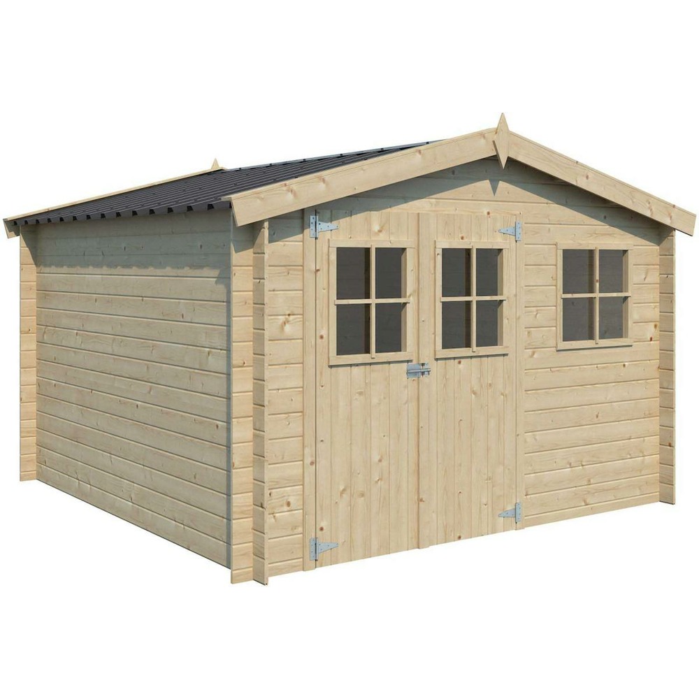 Abri de jardin en bois 7,35 m² zurich 295 x 295 cm (non traité)