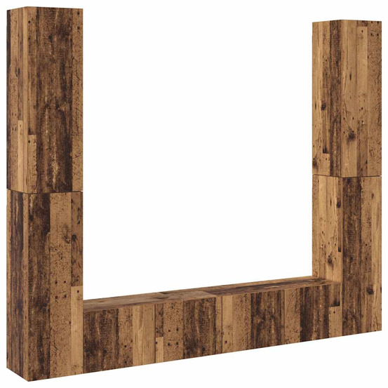 Meubles tv muraux 6 pcs vieux bois bois d'ingénierie