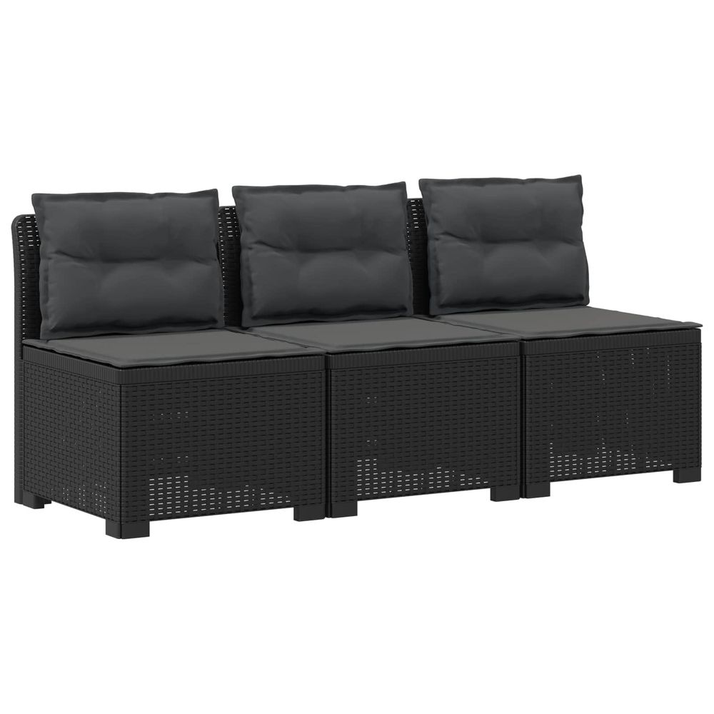 Canapé de jardin 3 places avec coussins look rattan 3 place pp